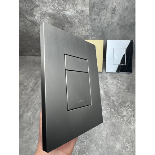 Панель змиву KOER KT-0607-07 157x198x3mm пластикова, кнопка квадратна (колір графіт) (KR5345)