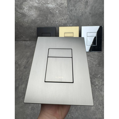 Панель змиву KOER KT-0607-07 157x198x3mm пластикова, кнопка квадратна (колір графіт) (KR5345)