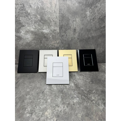 Панель змиву KOER KT-0607-07 157x198x3mm пластикова, кнопка квадратна (колір графіт) (KR5345)