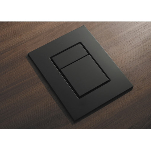 Панель змиву Koer KT-0607-05 157x198x10mm пластикова, квадратна кнопка (колір чорний матовий) (KR5346)