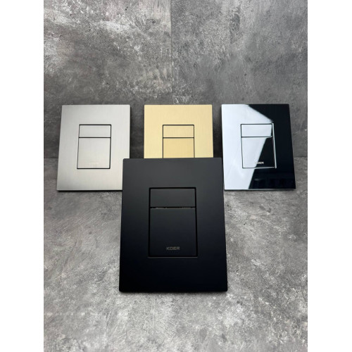 Панель змиву KOER KT-0607-05 157x198x3mm пластикова, кнопка квадратна (колір чорний матовий) (KR5346)