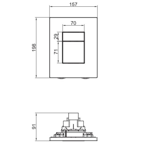 Інсталяція для підвісного унітазу Koer KT-0504-01 500x126x1150mm з панеллю змиву KT-0607-01 хром (KR5348)