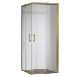 Душова кабіна без піддону Koer SR SC03-90x90x200-TR-12 прозоре скло Easy Clean 6мм, матове золото (KR5358)
