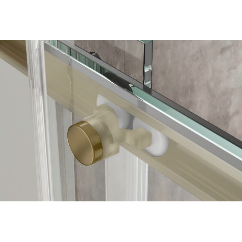 Душевая кабина без поддона Koer SR SC03-90x90x200-TR-12 прозрачное стекло Easy Clean 6мм, матовое золото (KR5358)