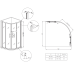 Душевая кабина без поддона Koer SR SC04-100x100x195-TR-01 прозрачное стекло Easy Clean 5мм, хром (KR5361)