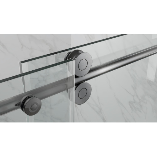 Двері в нішу Koer SR SD06-140x220-TR-07 прозоре скло Easy Clean 8мм, графіт (KR5369)