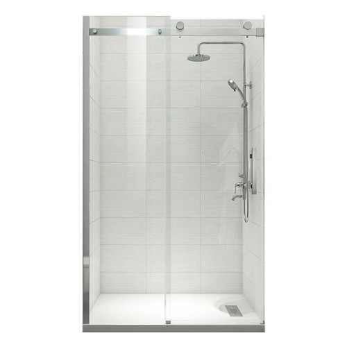 Дверь в нишу Koer SR SD01-120x200-TR-02 прозрачное стекло Easy Clean 8мм, никель (KR5379)
