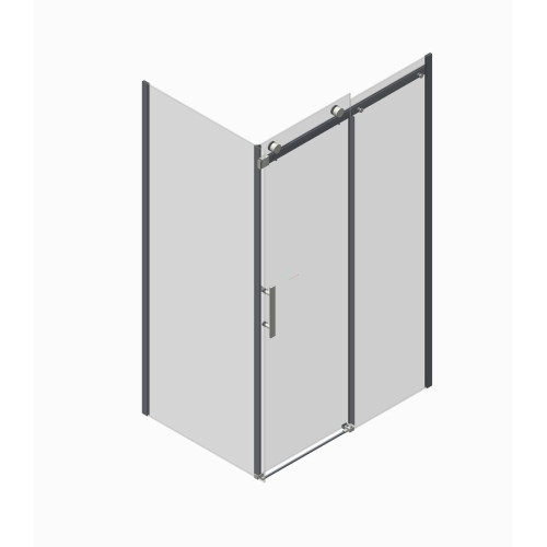 Бічна стінка для кабіни Koer SR SW01-90x200-TR-07 прозоре скло Easy Clean 8мм, графіт (KR5382)