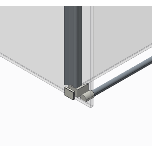 Бічна стінка для кабіни Koer SR SW01-90x200-TR-07 прозоре скло Easy Clean 8мм, графіт (KR5382)