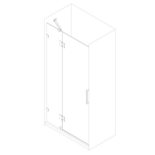 Дверь в нишу Koer SR SD04-100x200-TR-01 прозрачное стекло Easy Clean 10мм, хром (KR5386)