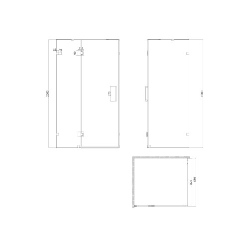 Бічна стінка для кабіни Koer SR SW04-90x200-TR-01 прозоре скло Easy Clean 10мм, хром (KR5390)