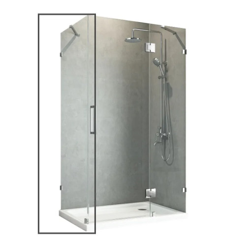 Боковая стенка для кабины Koer SR SW04-90x200-TR-07 прозрачное стекло Easy Clean 10мм, графит (KR5391)