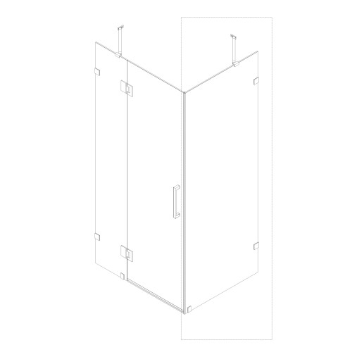 Боковая стенка для кабины Koer SR SW04-90x200-TR-07 прозрачное стекло Easy Clean 10мм, графит (KR5391)