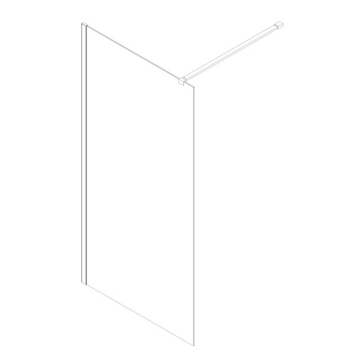 Душова перегородка Koer SR SP01-90x200-TR-01 Walk-In прозоре скло Easy Clean 8мм, хром (KR5392)