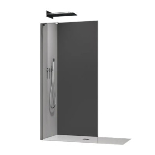 Душова перегородка Koer SR SP02-100x200-TR-07 Walk-In прозоре скло Easy Clean 8мм, графіт (KR5397)