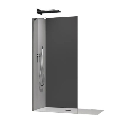 Душова перегородка Koer SR SP02-100x200-TR-07 Walk-In прозоре скло Easy Clean 8мм, графіт (KR5397)
