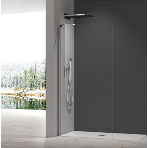 Душова перегородка Koer SR SP02-100x200-TR-07 Walk-In прозоре скло Easy Clean 8мм, графіт (KR5397)
