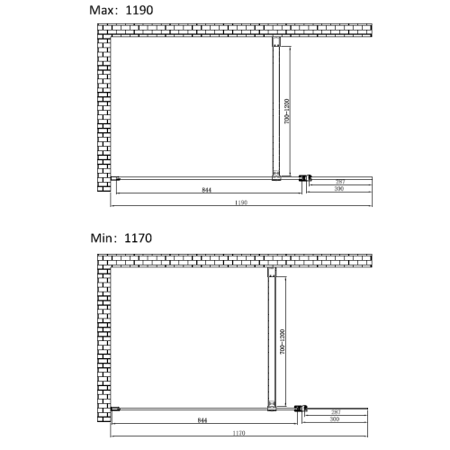 Душова перегородка Koer SR SP03-120x200-TR-01 Walk-In прозоре скло Easy Clean 8мм, хром (KR5398)