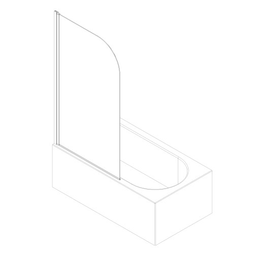 Шторки скляні на ванну Koer SR BS01-80x140-TR-01 прозоре скло 6мм, хром (KR5400)