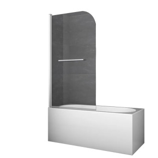Шторки скляні на ванну Koer SR BS02-80x140-TR-01 прозоре скло 6мм, хром (KR5401)