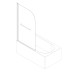 Шторки стеклянные на ванну Koer SR BS02-80x140-TR-01 прозрачное стекло 6мм, хром (KR5401)