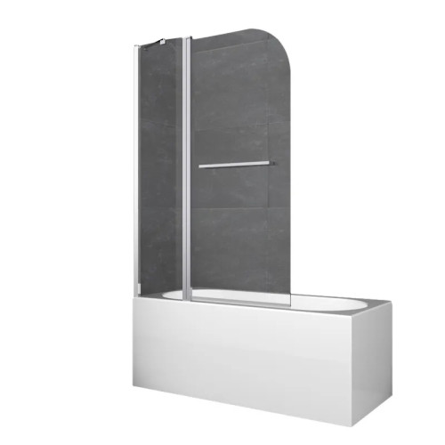Шторки стеклянные на ванну Koer SR BS04-95x140-TR-01 прозрачное стекло 6мм, хром (KR5403)