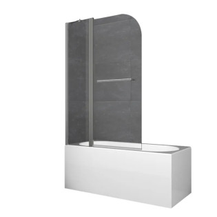 Шторки скляні на ванну Koer SR BS04-95x140-TR-07 прозоре скло 6мм, графіт (KR5404)