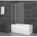 Шторки скляні на ванну Koer SR BS04-95x140-TR-07 прозоре скло 6мм, графіт (KR5404)