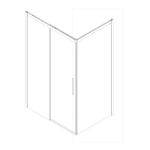 Бічна стінка для кабіни Koer SR SW05-90x200-TR-01 прозоре скло Easy Clean 6мм, хром (KR5407)