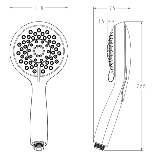 Лійка для душу KOER KP-0407-01, 5 функцій (Колір хром) (KR5411)