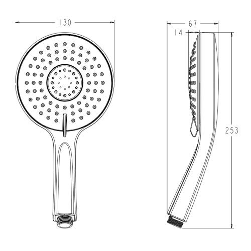 Лійка для душу KOER KP-0408-01, 5 функцій (Колір хром) (KR5412)