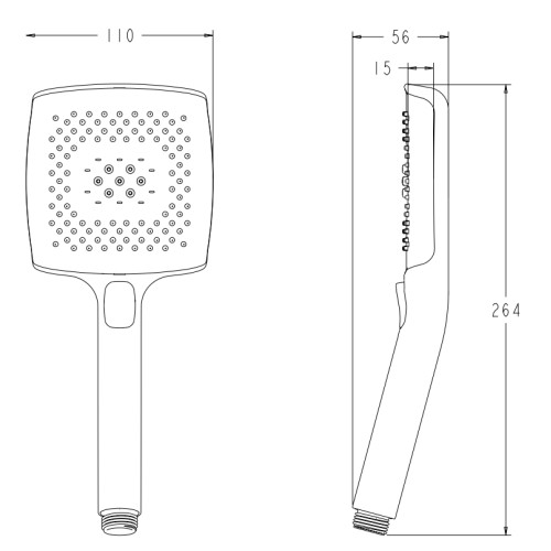 Лійка для душу KOER KP-0409-01, 4 функції (Колір хром) (KR5413)