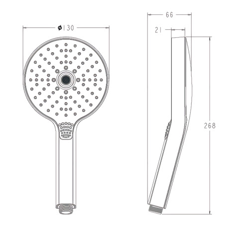 Лійка для душу KOER KP-0411-01, 3 функції (Колір хром) (KR5415)