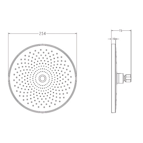 Лійка для душу стельова KOER KP-0413-01-OH, 250 мм (Колір хром) (KR5417)