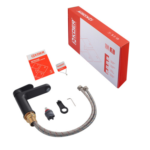 Змішувач для умивальника KOER KB-10030-05 (Колір чорний) (KR5425)