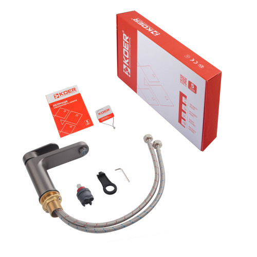 Змішувач для умивальника KOER KB-10030-07 (Колір графіт) (KR5426)