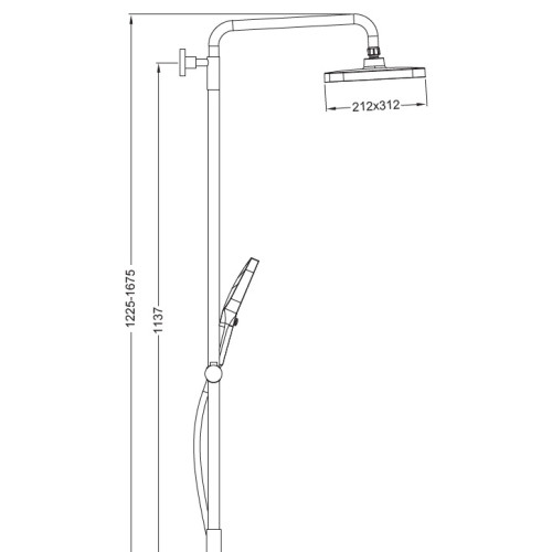 Душова колона із змішувачем KOER KB-56030-07, 3 функції (Колір графіт) (KR5429)