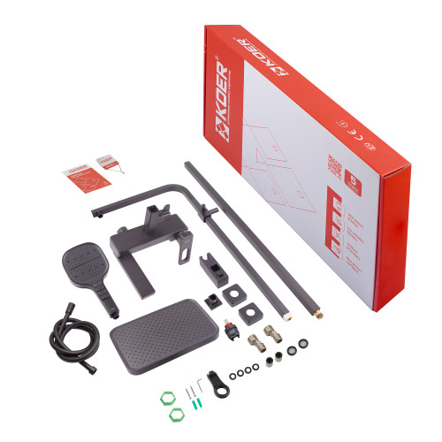 Душова колона із змішувачем KOER KB-56031-05, 3 функції (Колір чорний) (KR5439)