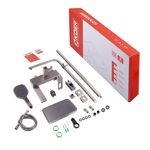 Душова колона із змішувачем KOER KB-56031-07, 3 функції (Колір графіт) (KR5440)