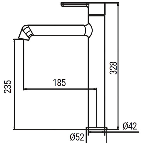 Змішувач для умивальника високий KOER KB-11029-01 (Колір хром) (KR5479)