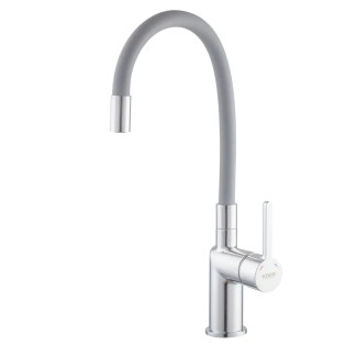 Змішувач для кухні KOER KB-70029-01 (Колір хром+силіконовий вилив сірий) (KR5486)