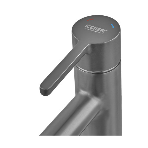Смеситель для умывальника высокий KOER KB-11029-07 (Цвет графит) (KR5496)