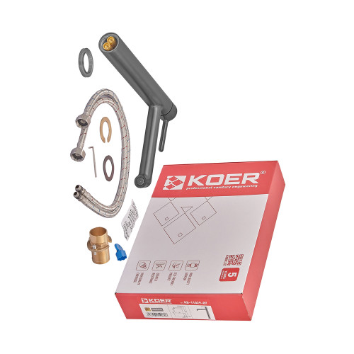 Смеситель для умывальника высокий KOER KB-11029-07 (Цвет графит) (KR5496)