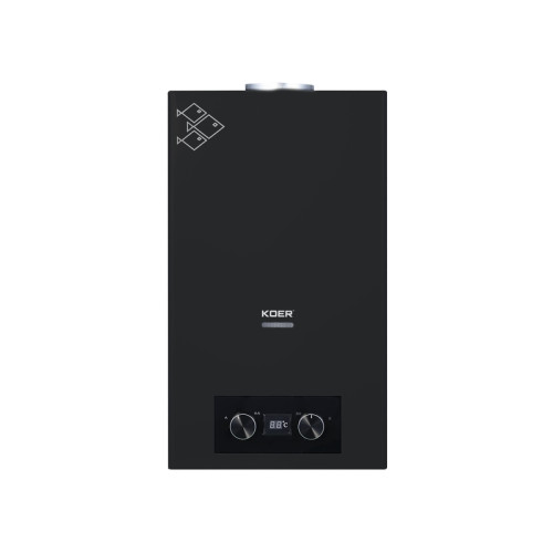 Газова колонка Koer KWH.G0110 BLACK димохідна 10 л/хв, колір чорний (KR5554)