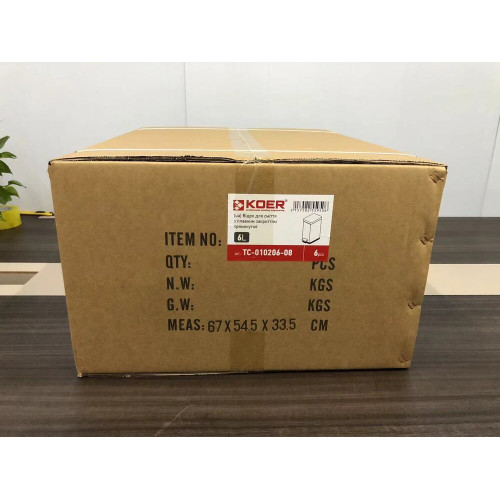 Відро для сміття з плавним закриттям прямокутне Koer TC-010206-08 6 л колір білий (KR5595)