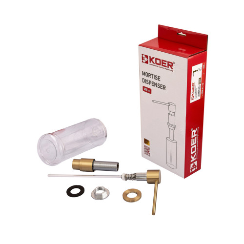 Дозатор для миючого засобу Koer SDB-01-12 300 мл (колір матове золото) (KR5628)