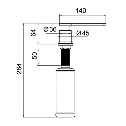 Дозатор для миючого засобу Koer SDB-03-07 300 мл (колір графіт) (KR5634)