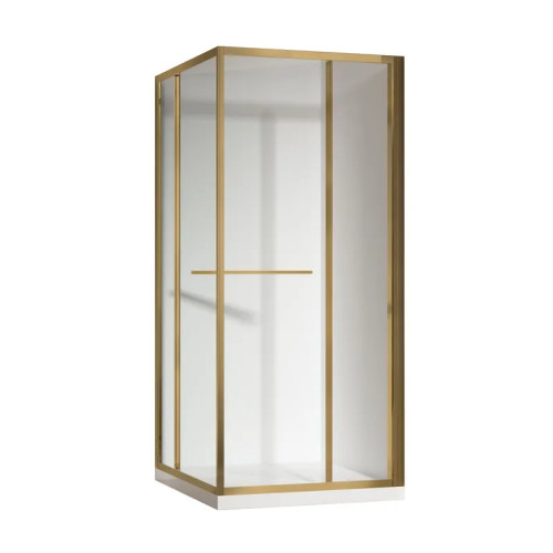 Душова кабіна без піддону Koer SR SC09-90x90x200-L-TR-12 прозоре скло Easy Clean 6мм Матове золото (KR5684)