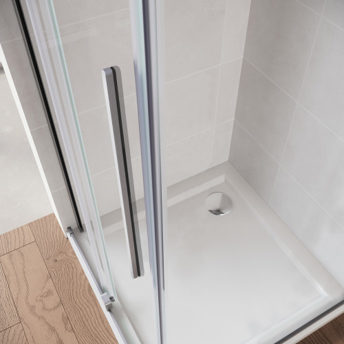 Двері в нішу Walk-In розсувні Koer SR SD07-120x200-L-TR-01 прозоре скло Easy Clean 8мм Хром (KR5686)