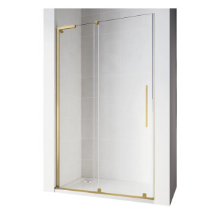 Двері в нішу Walk-In розсувні Koer SR SD07-120x200-L-TR-12 прозоре скло Easy Clean 8мм Матове золото (KR5687)